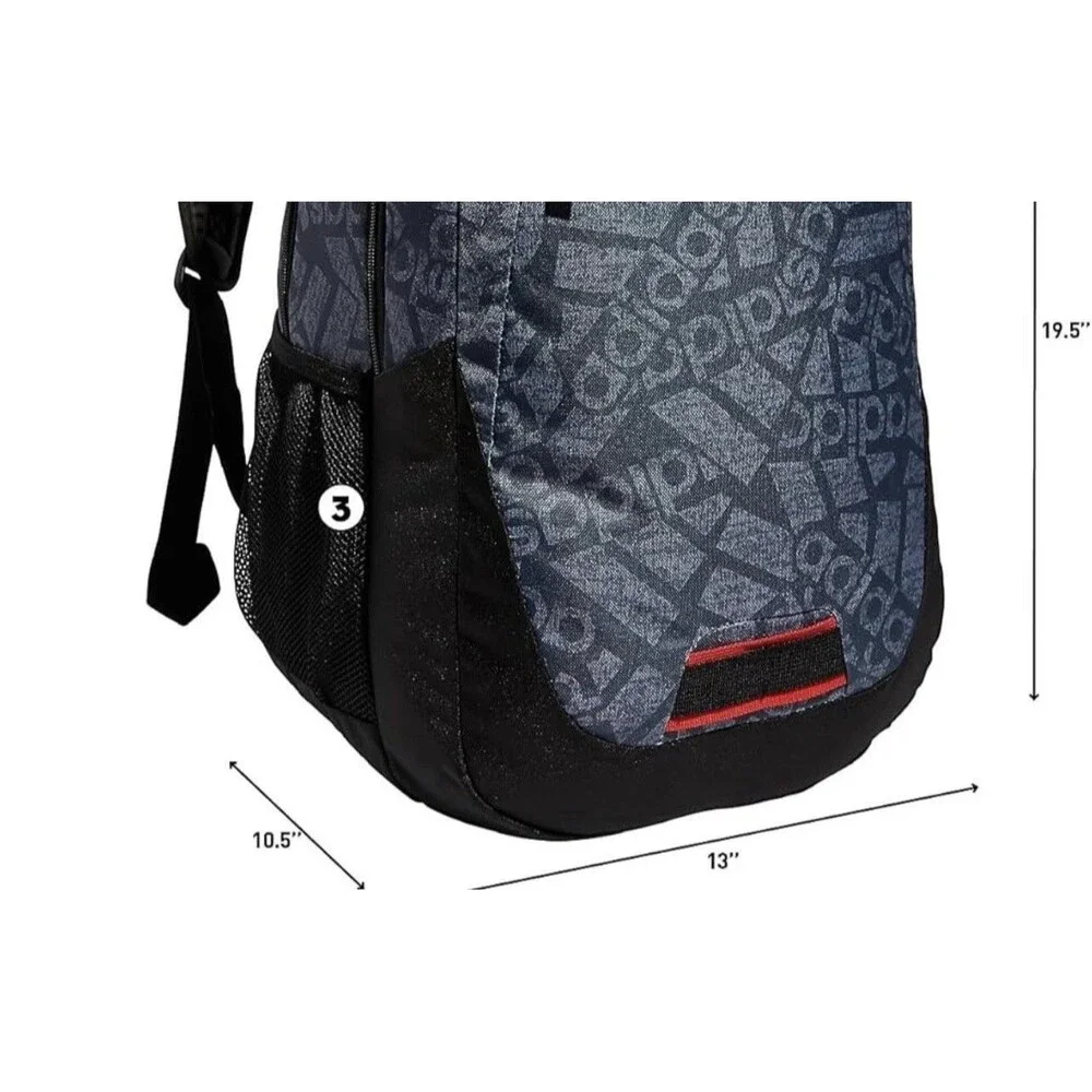 Adidas Unisex Fundare School Travel Backpack Gray/Black